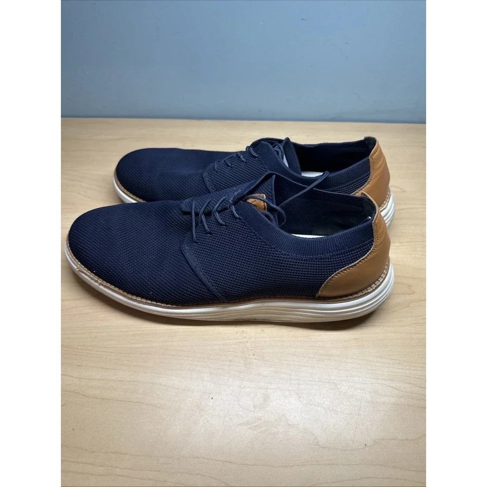 VILOCY Men's Mesh Dress Sneakers Oxfords Business Casual Dark Blue Brown 13/ 47